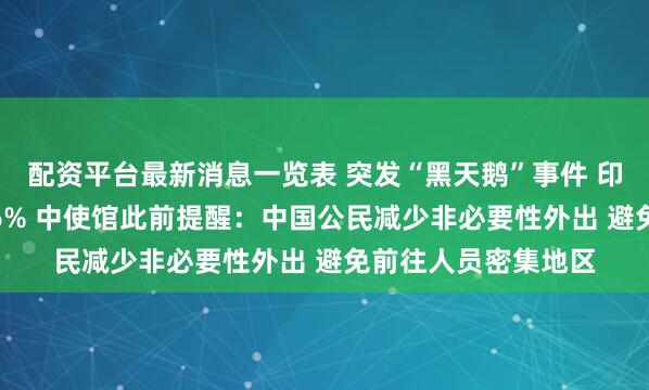 配资平台最新消息一览表 突发“黑天鹅”事件 印尼股市一度大跌3.6% 中使馆此前提醒：中国公民减少非必要性外出 避免前往人员密集地区